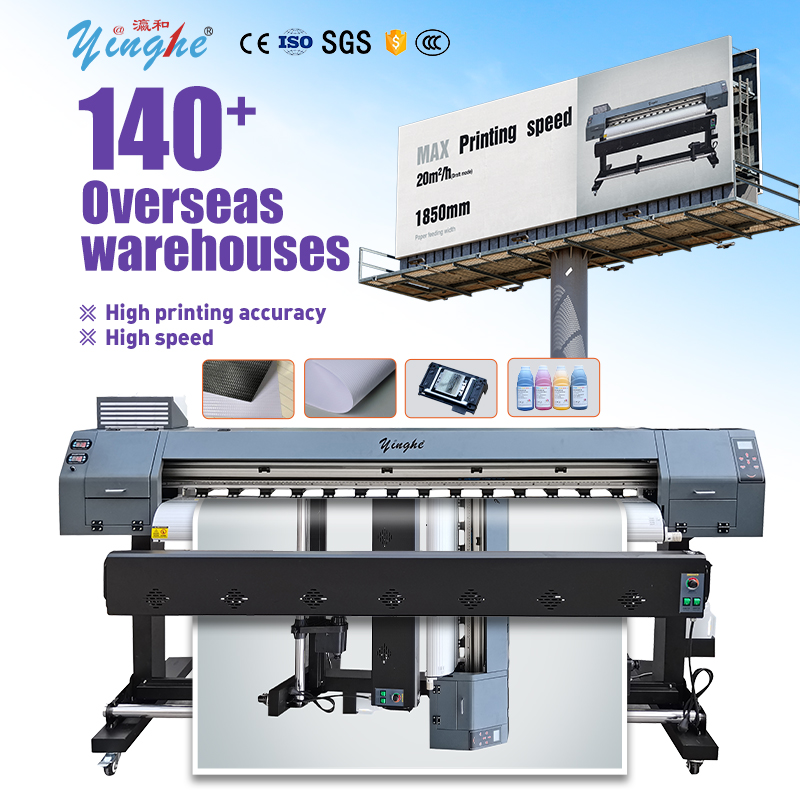 Yinghe 1800A XP600 DX11 print head Eco Wide Large Format Sublimation ink Printer Rip Vinyl sticker Printing Machine Solvent ink